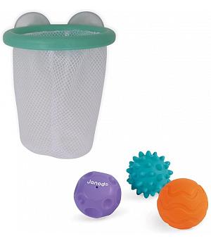 Janod 4708 - Juego de baloncesto «Tacti' Basket» - Con lanzachorros - Juguete de baño para niños pequeños - A partir de 1 año